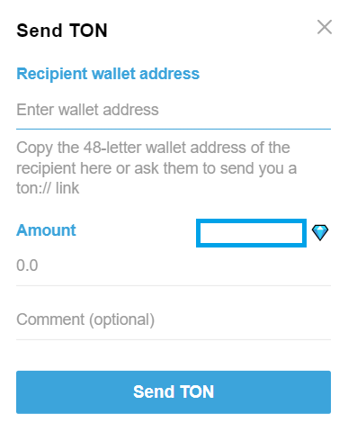 TON Wallet Address Send TON